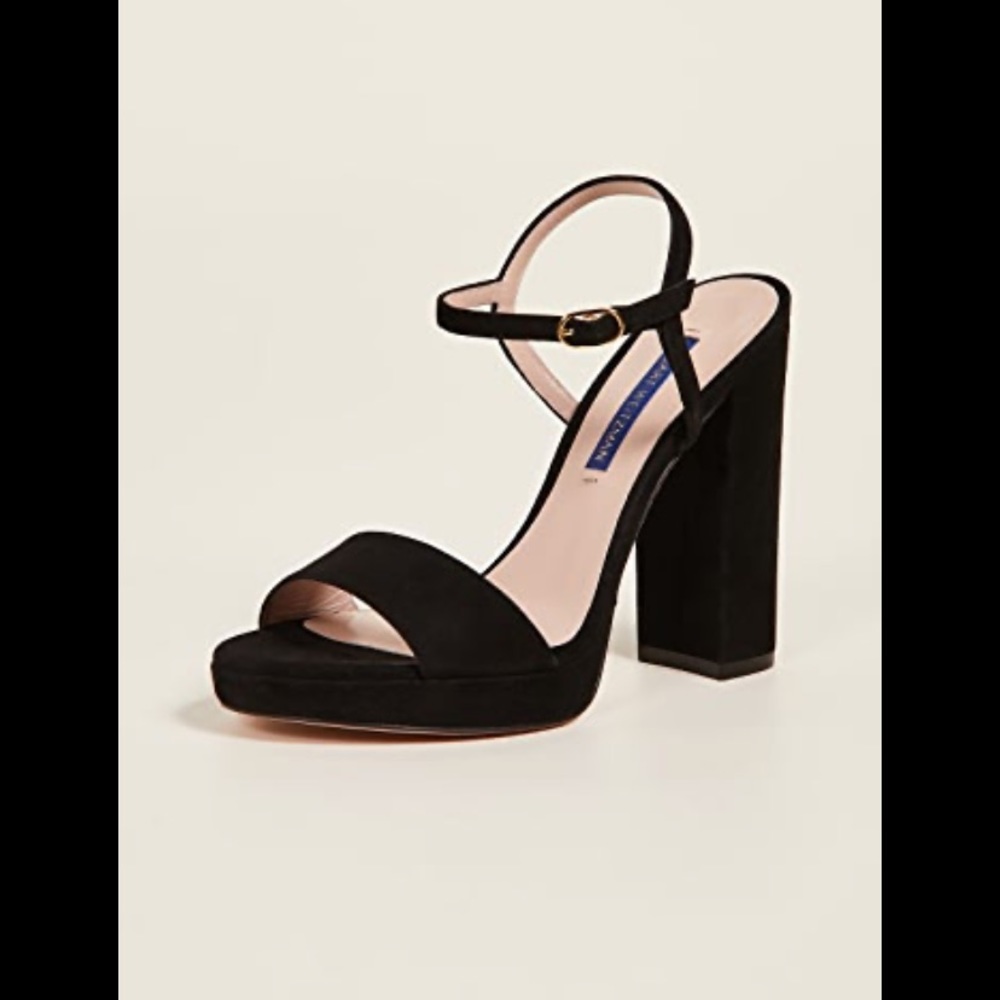 Stuart Weitzman - Sunray Sandal Black Leather Size 9